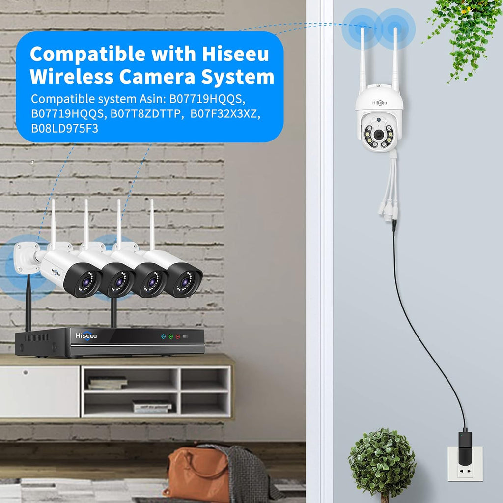3MP Outdoor WiFi Pan/Tilt Security Camera with Floodlights Y526336