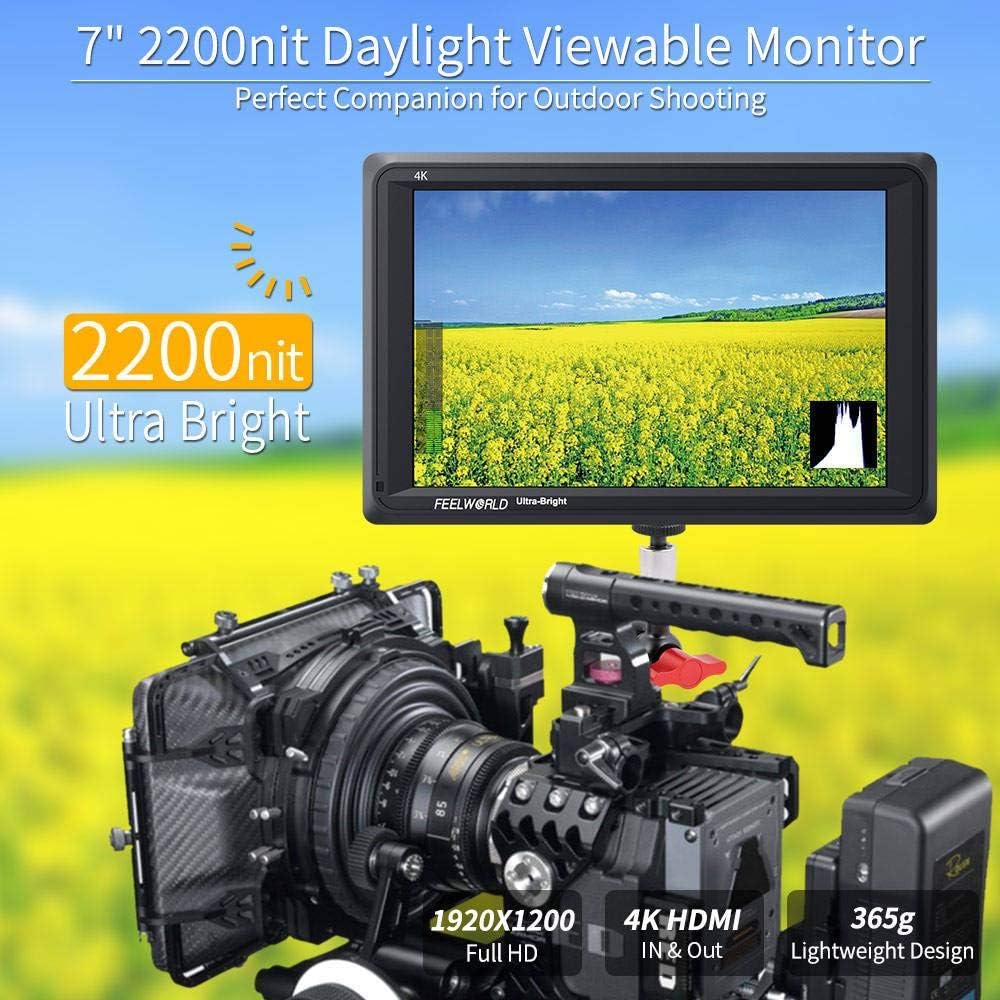 7 Inch 2200nit DSLR Camera Field Monitor Full HD 4K HDMI F681