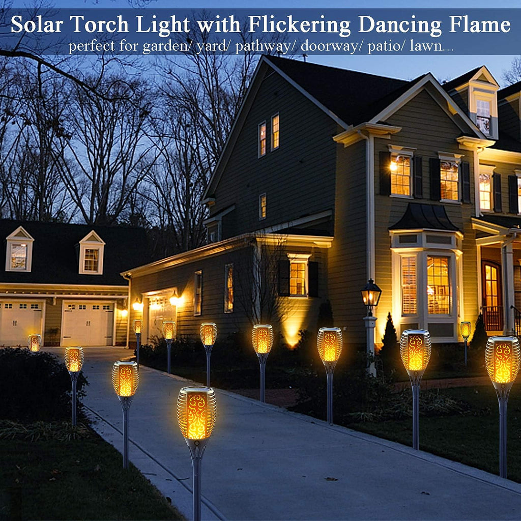 8 Pack Solar Torch Light with Flickering Flame M419