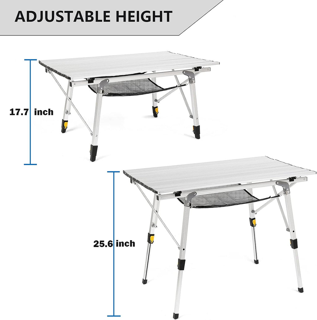 Folding Portable Camping Table with Aluminum Legs B6008