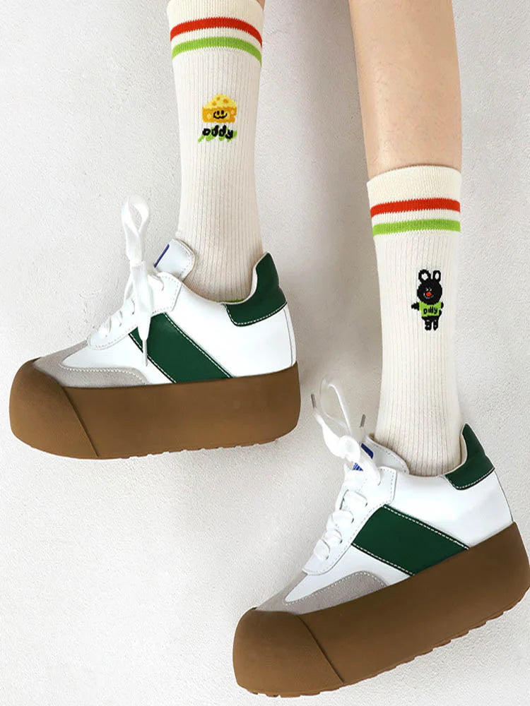 Black Bear Cotton Socks F42759