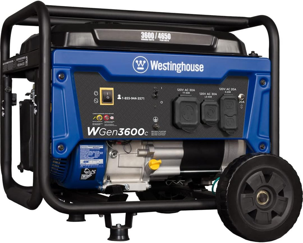 Portable Gas Powered Generator 3600 Rated 4650 Peak Watts L6415