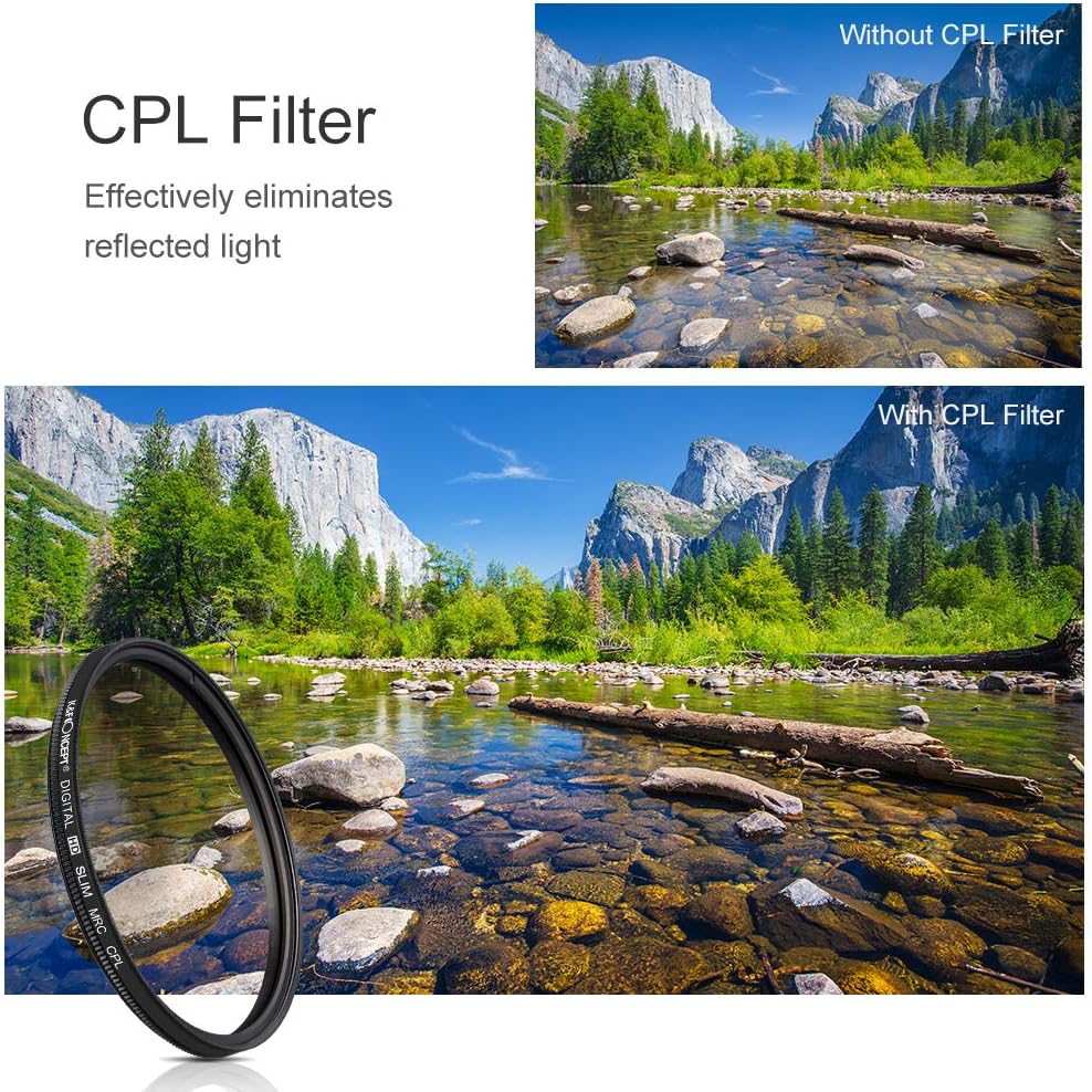 77mm Neutral Density ND1000 CPL Polarizer Lens Filter Kit E934