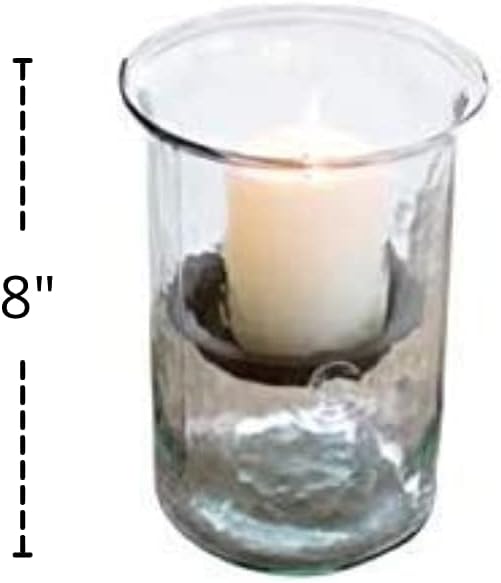Decorative Glass Hurricane Candle Holder 8 Inch T324592