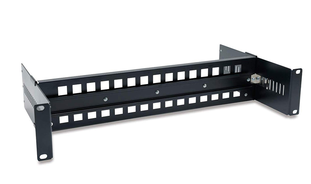 19 Inches Adjustable DIN-Rail Rack Mount Bracket 2U Black J810