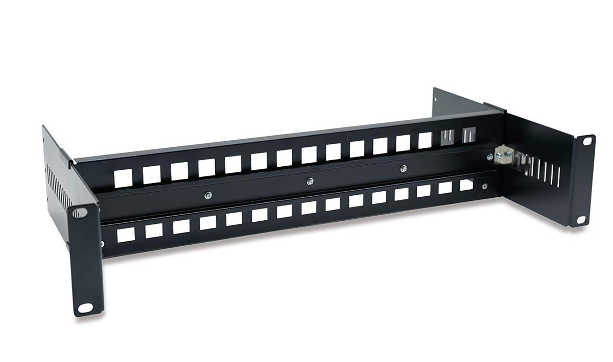 19 Inches Adjustable DIN-Rail Rack Mount Bracket 2U Black J810