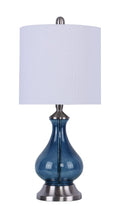 Sapphire Blue Seeded Glass Accent Lamp A412119