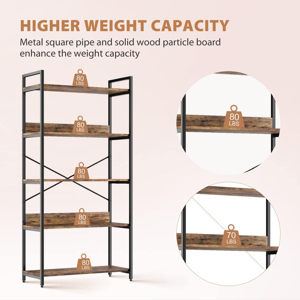 4 Tier Wood and Metal Bookshelf N121108