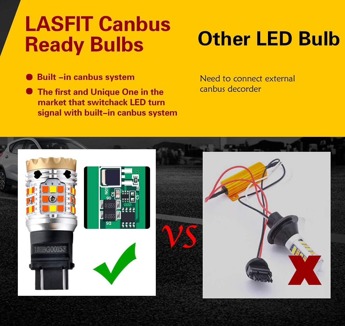 3157 LED Switchback White Amber Turn Signal Bulb Pack of 2 Q64150