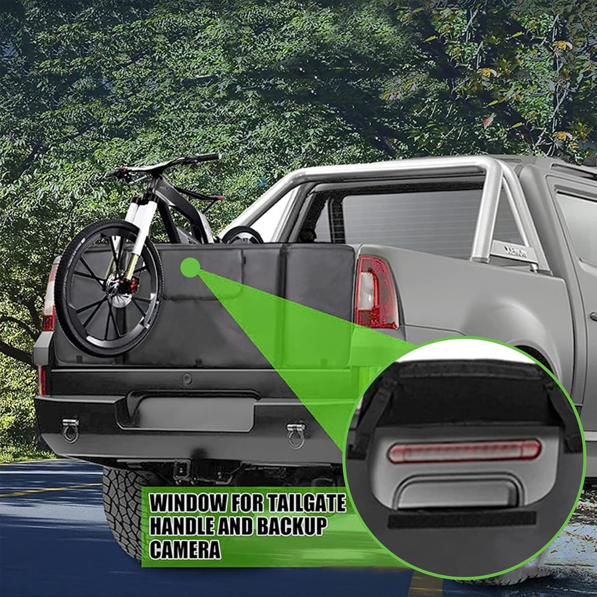 Tailgate Pad for Mountain Bikes with Tool Pockets and Bike Fixing Straps L178