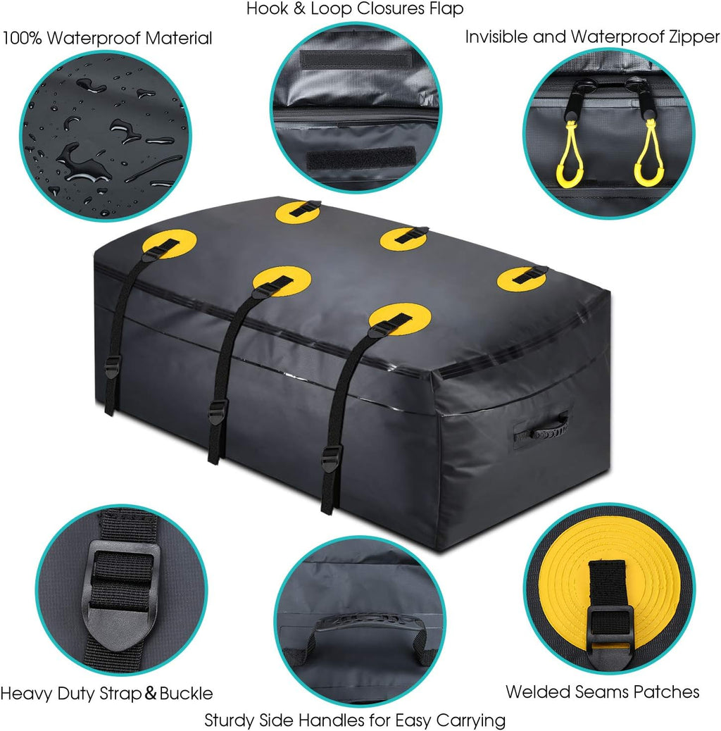 100% Waterproof 22 Cu Ft Cargo Carrier Bag with 6 Reinforced Straps R533860