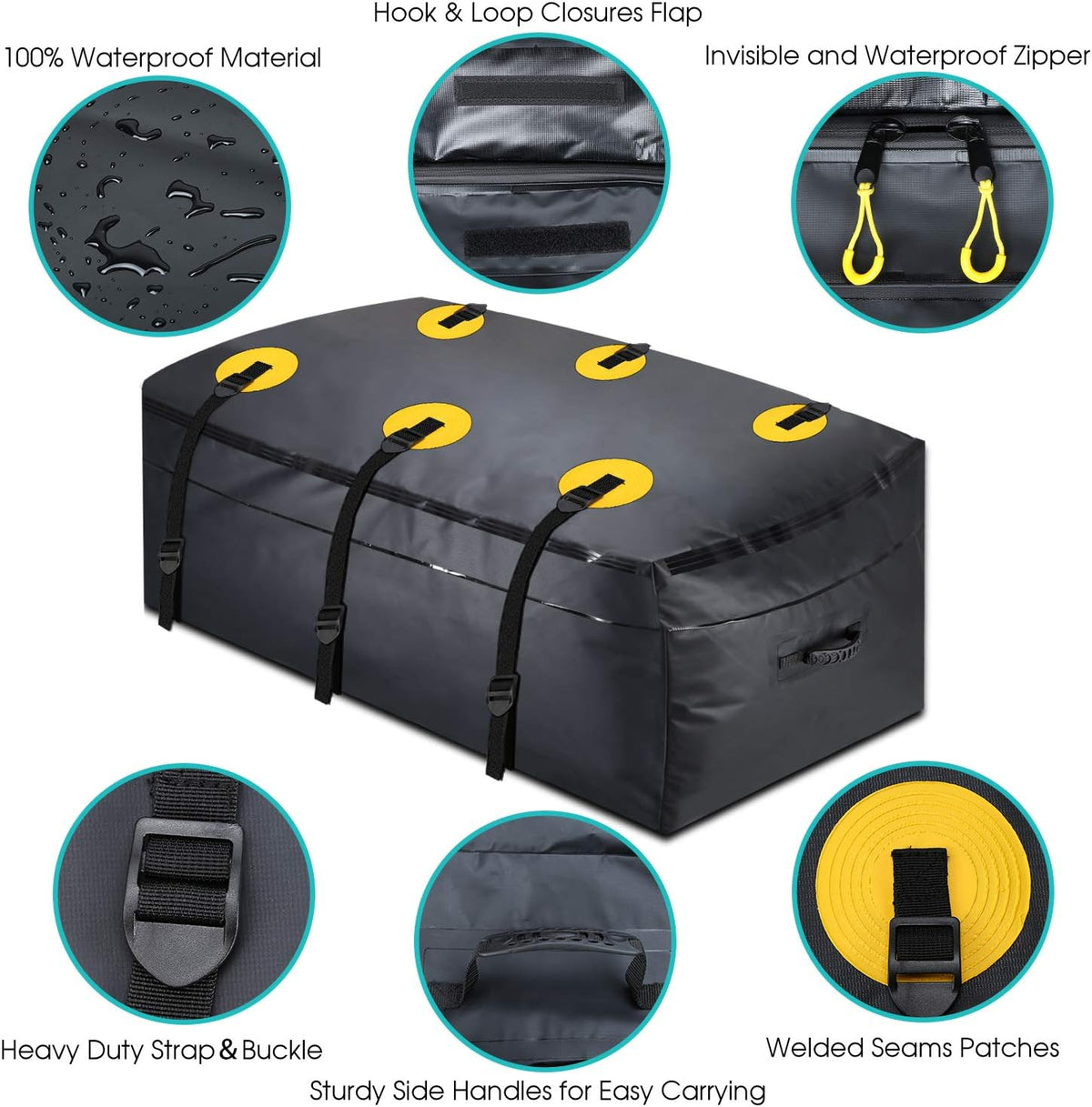100% Waterproof 22 Cu Ft Cargo Carrier Bag with 6 Reinforced Straps R533860