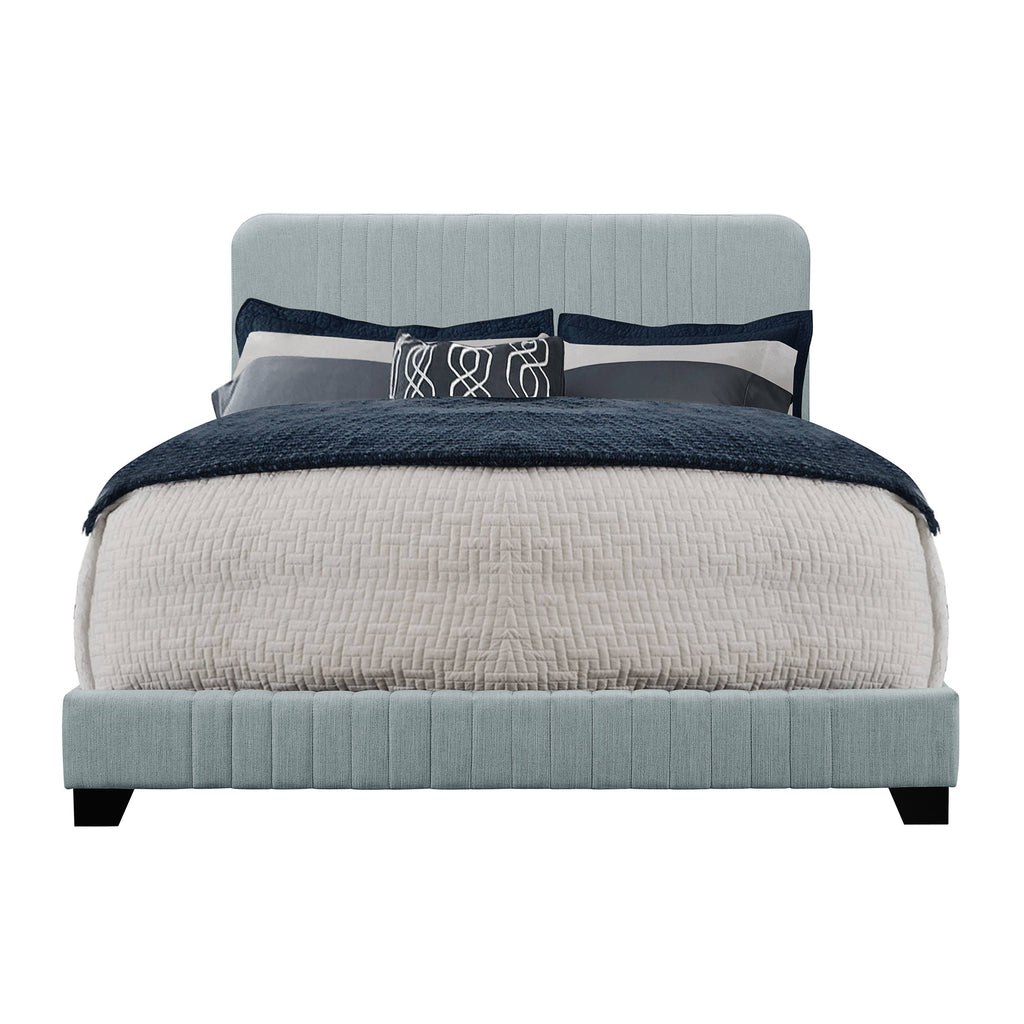 Blue Queen Upholstered Panel Bed N151