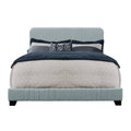 Blue Queen Upholstered Panel Bed N151