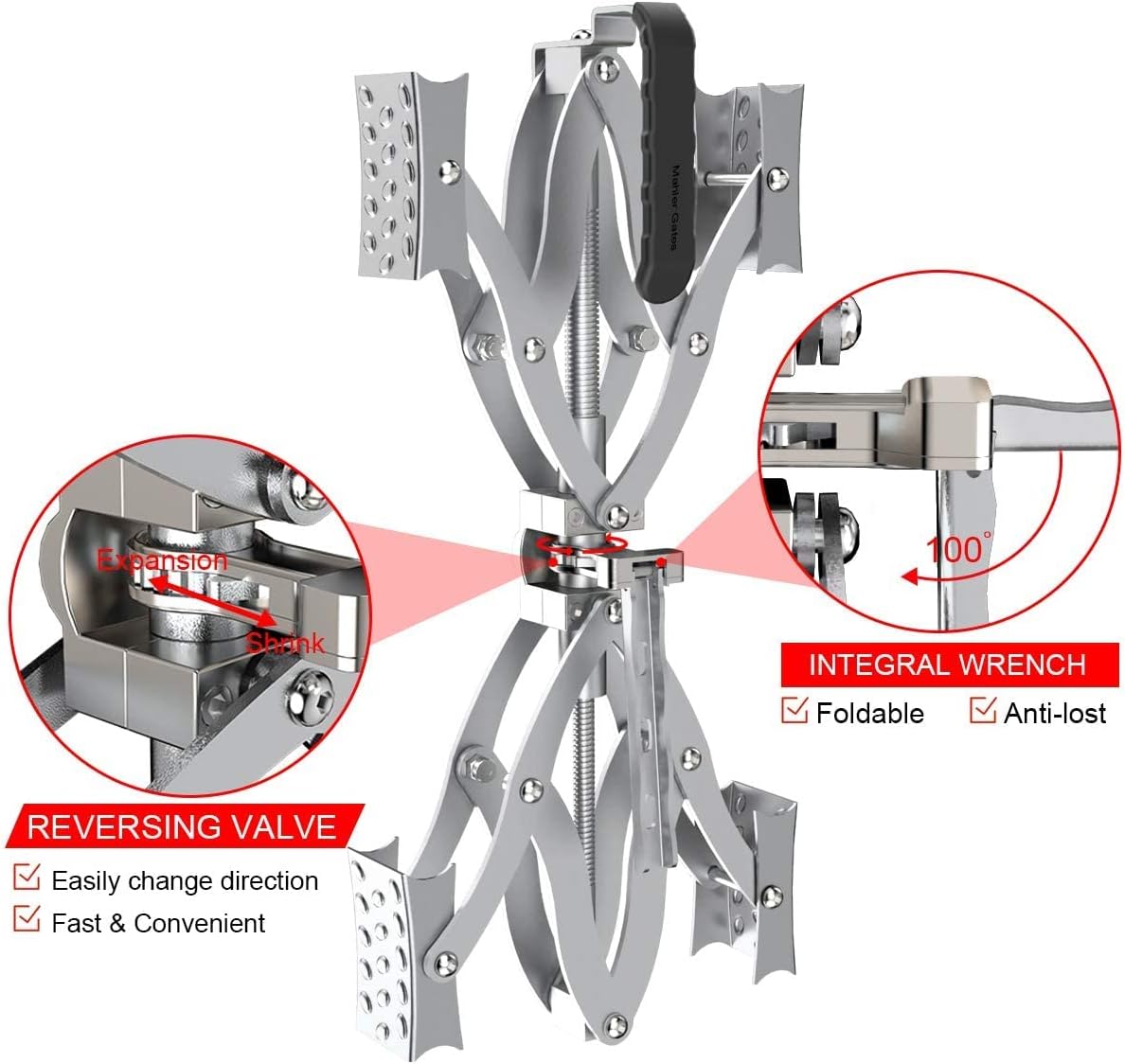 2 Sets X-Shape Wheel Chocks with Integrated Wrench and Anti-Theft Code Lock L6945