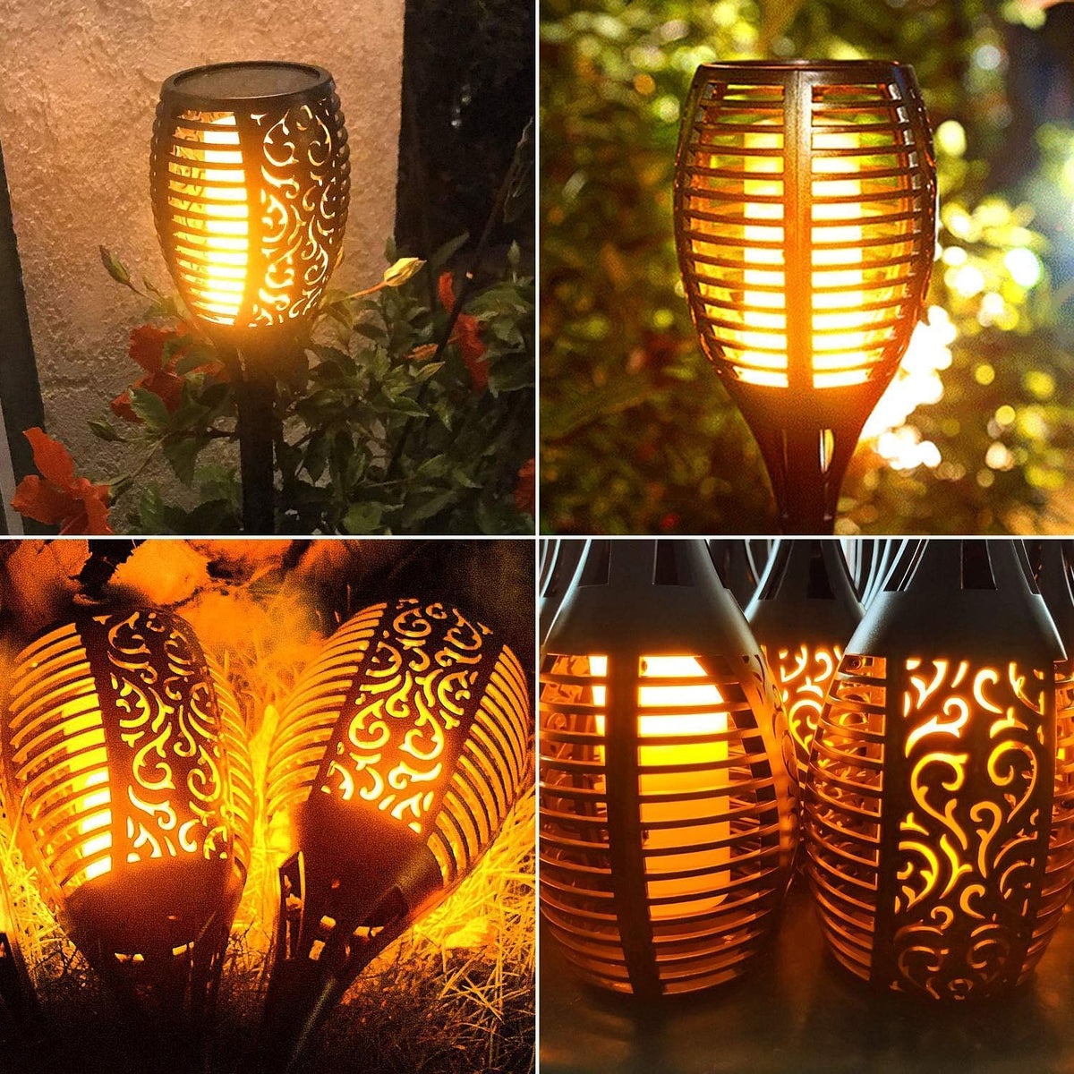Solar Torch Light with Flickering Flame 8 Pack L23767