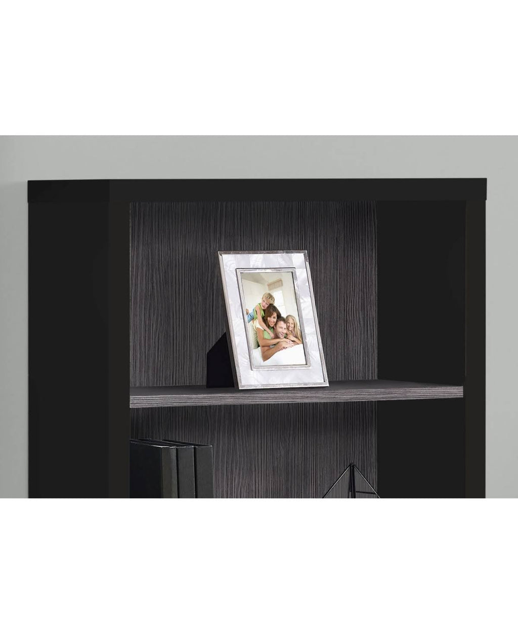 Black Grey Adjustable Shelves Bookcase O300