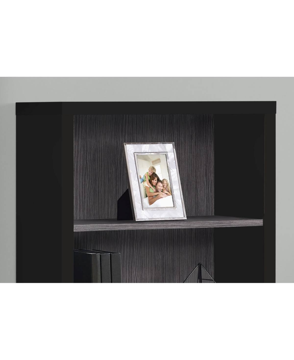 Black Grey Adjustable Shelves Bookcase O300