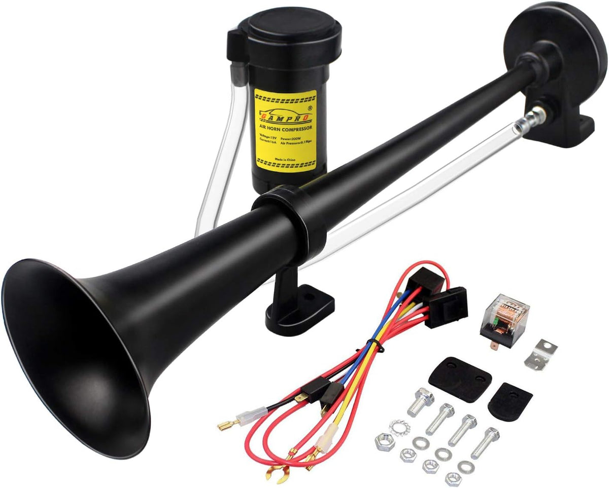 12V 150db Chrome Zinc Single Trumpet Air Horn with Compressor P123