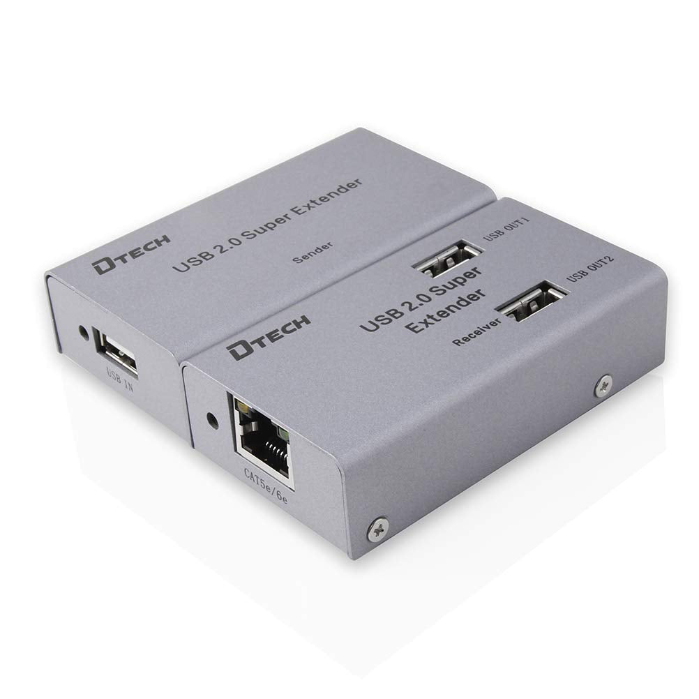 50m Multiport USB Extender Over Ethernet Cat5 Cat6 Cable with 4 USB Expansion Port Data Hub Power Adapter B436743