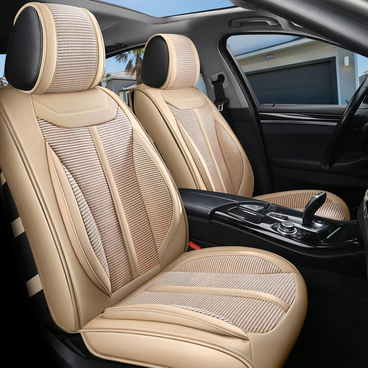 Faux Leather Car Seat Cover Front Only Q53021