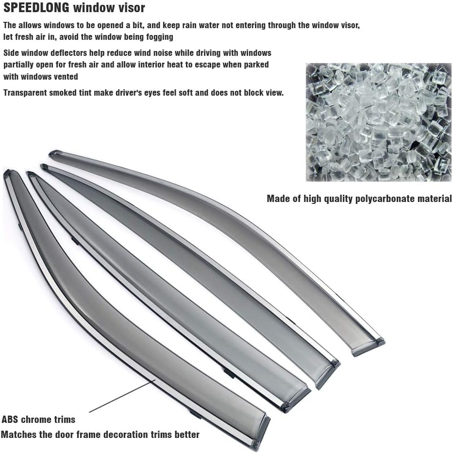 Car Window Visor Vent Shade Deflector Sun Rain Fog Guard K491