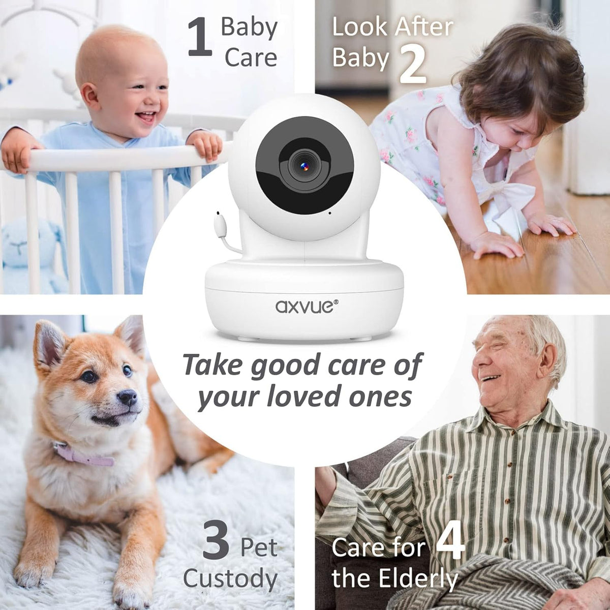 Video Baby Monitor with Pan-Tilt-Zoom Camera, 4.3'' Color LCD, Night Vision, Two Way Audio F742596