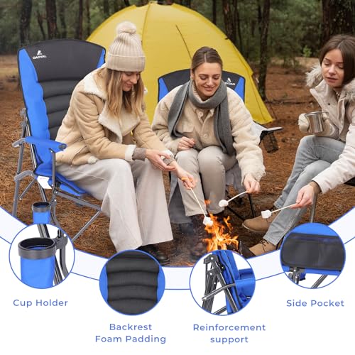 Oversized Folding Camping Chair with Cup Holder & Side Pocket T7912