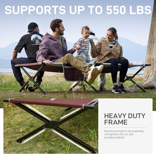 Extra Wide Oversized Folding Camping Cot with Carry Bag N7573