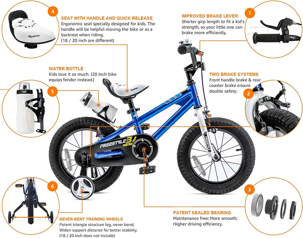 16 In Black Kids Bike with Training Wheels E3434