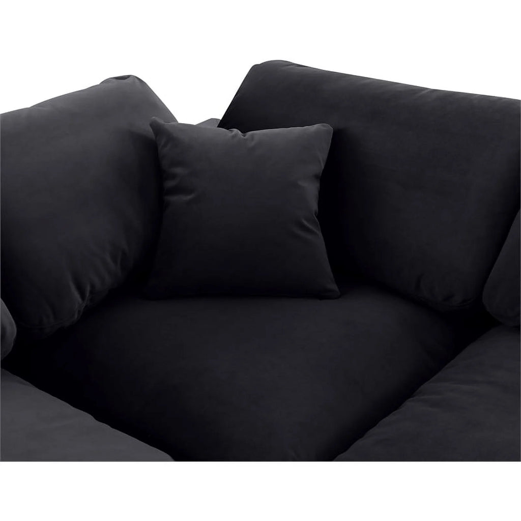 Black Velvet Modular Sectional X8215