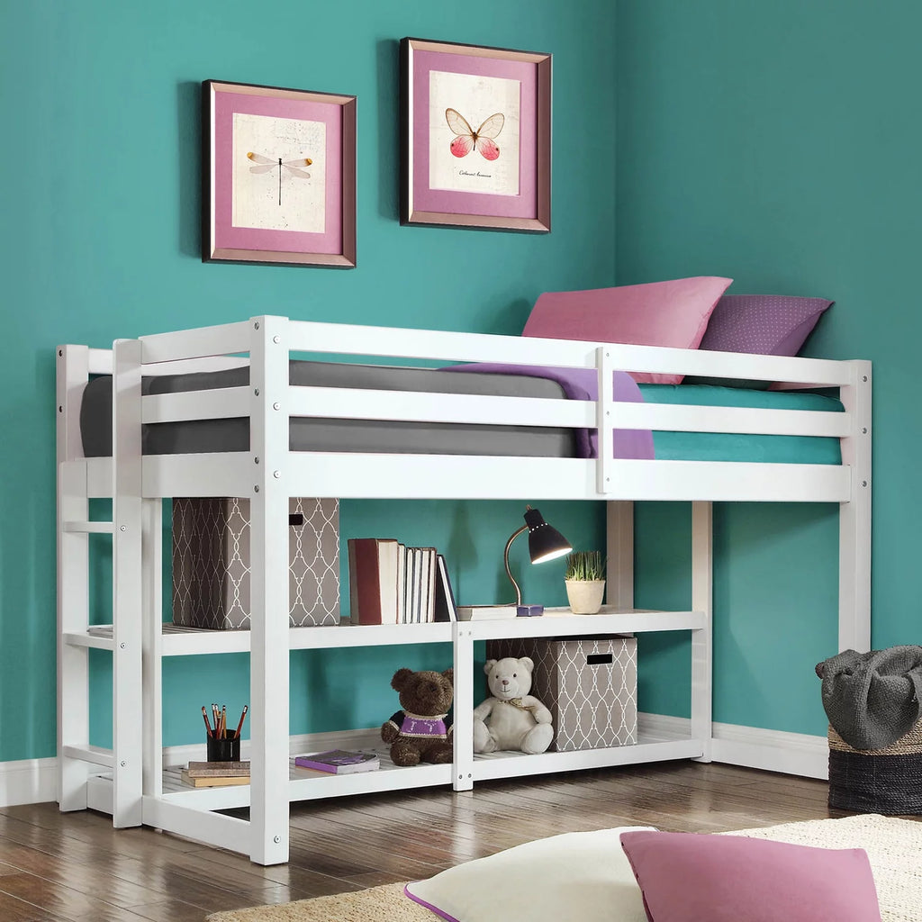 Black Twin Loft Storage Bed I144984