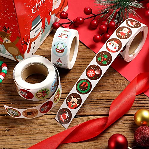 Christmas Stickers 6 Rolls 3000 Pieces 1 Inch H633