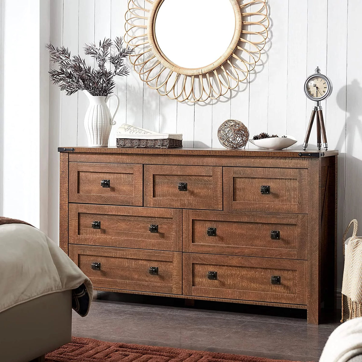 Wood 7 Drawers Dresser Storage Cabinet M970948