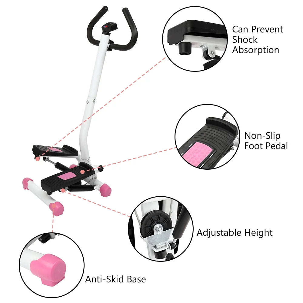 Mini Aerobic Stepper Twist Fitness Machine with Handle I59709