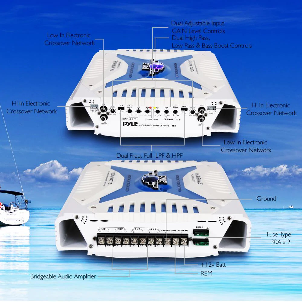 1000 W 4 Channel Marine Power Amplifier Z442623