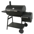 28 Offset Steel Charcoal Smoker Grill with Side Firebox, Black R1156