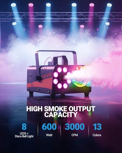 600W Fog Machine with Disco Ball Lights U72287