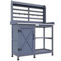 Wooden Potting Bench Table with Storage Cabinet I4846