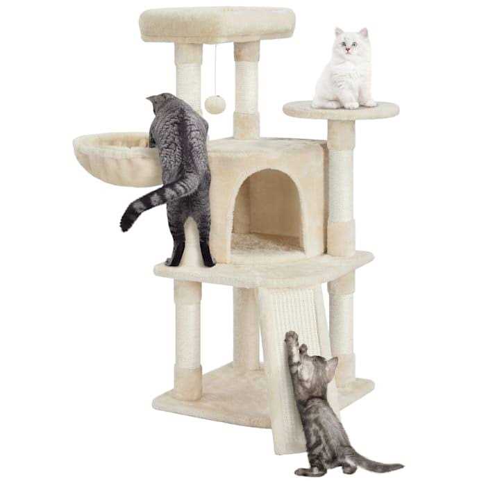 Plush Cat Tree Condo with Basket B6514