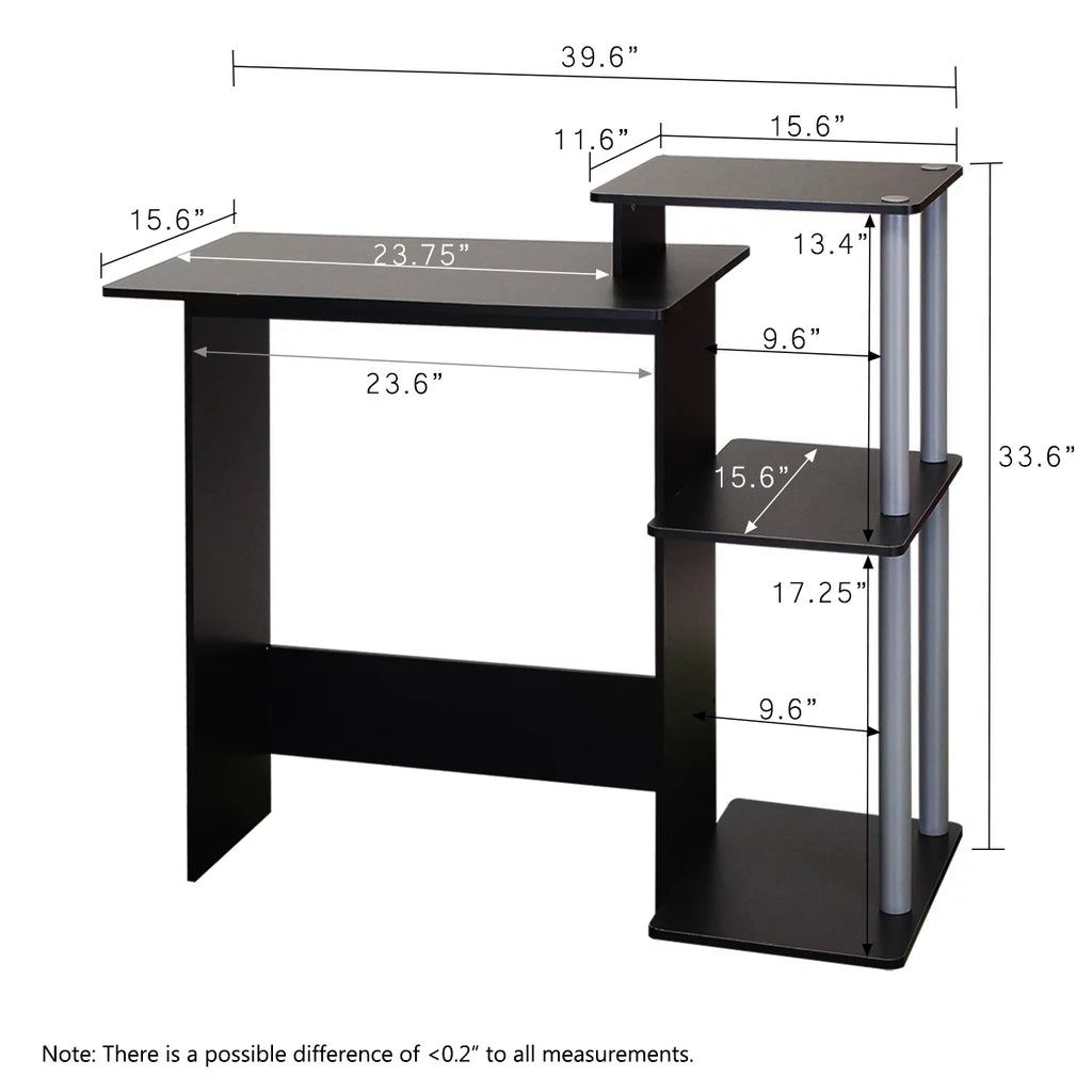 Black Gray Wood Computer Desk M95647