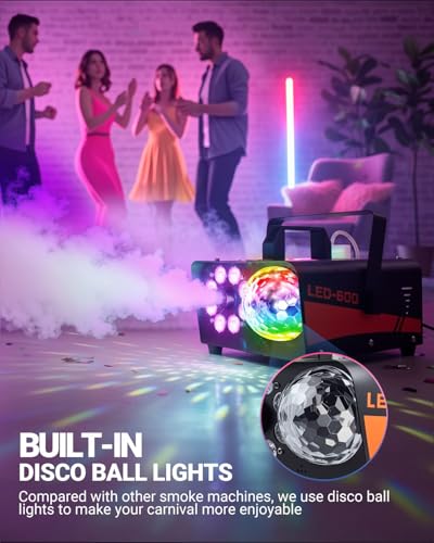 600W Fog Machine with Disco Ball Lights U72287