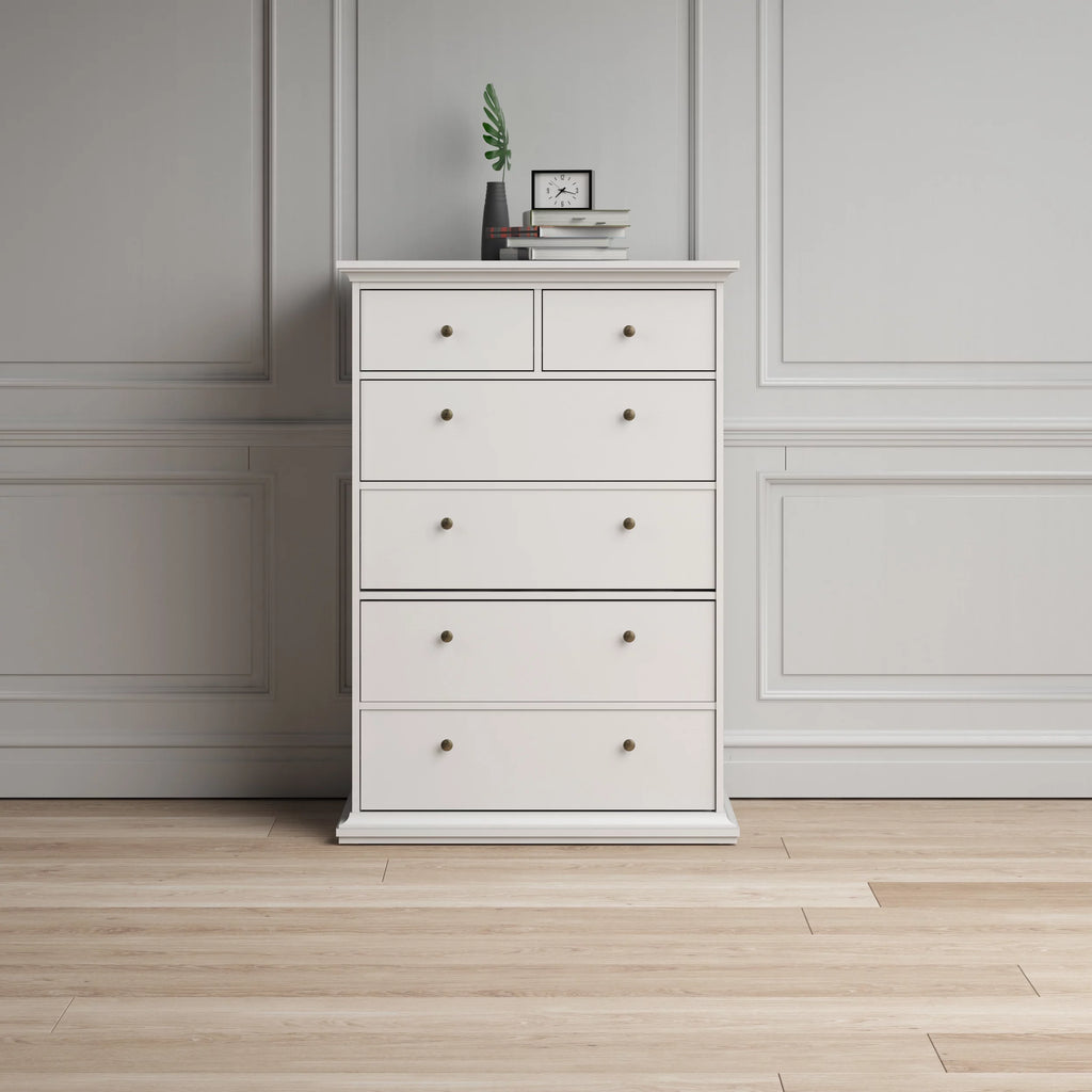 White 6 Drawer Chest N4036