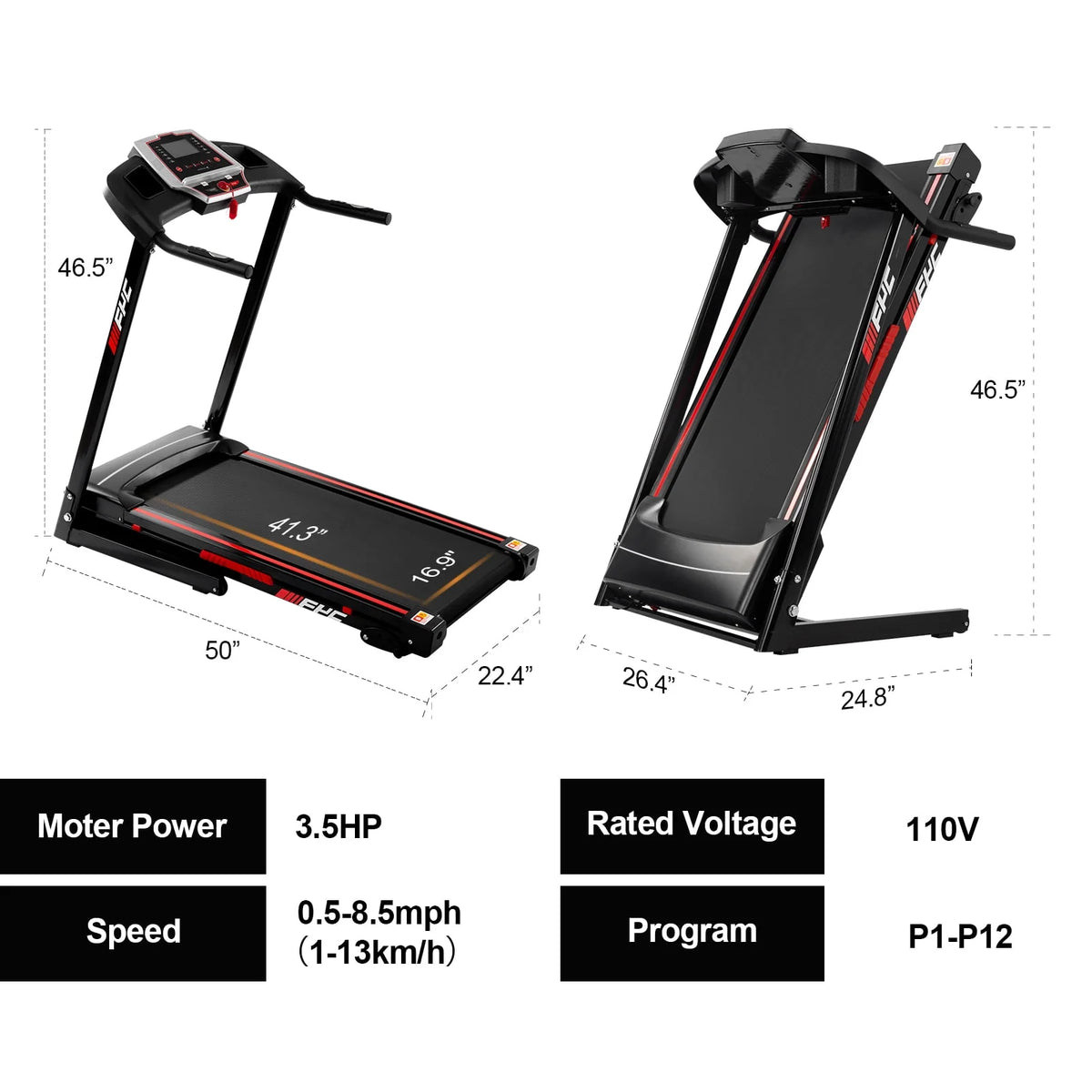 Folding Treadmill with Incline B405