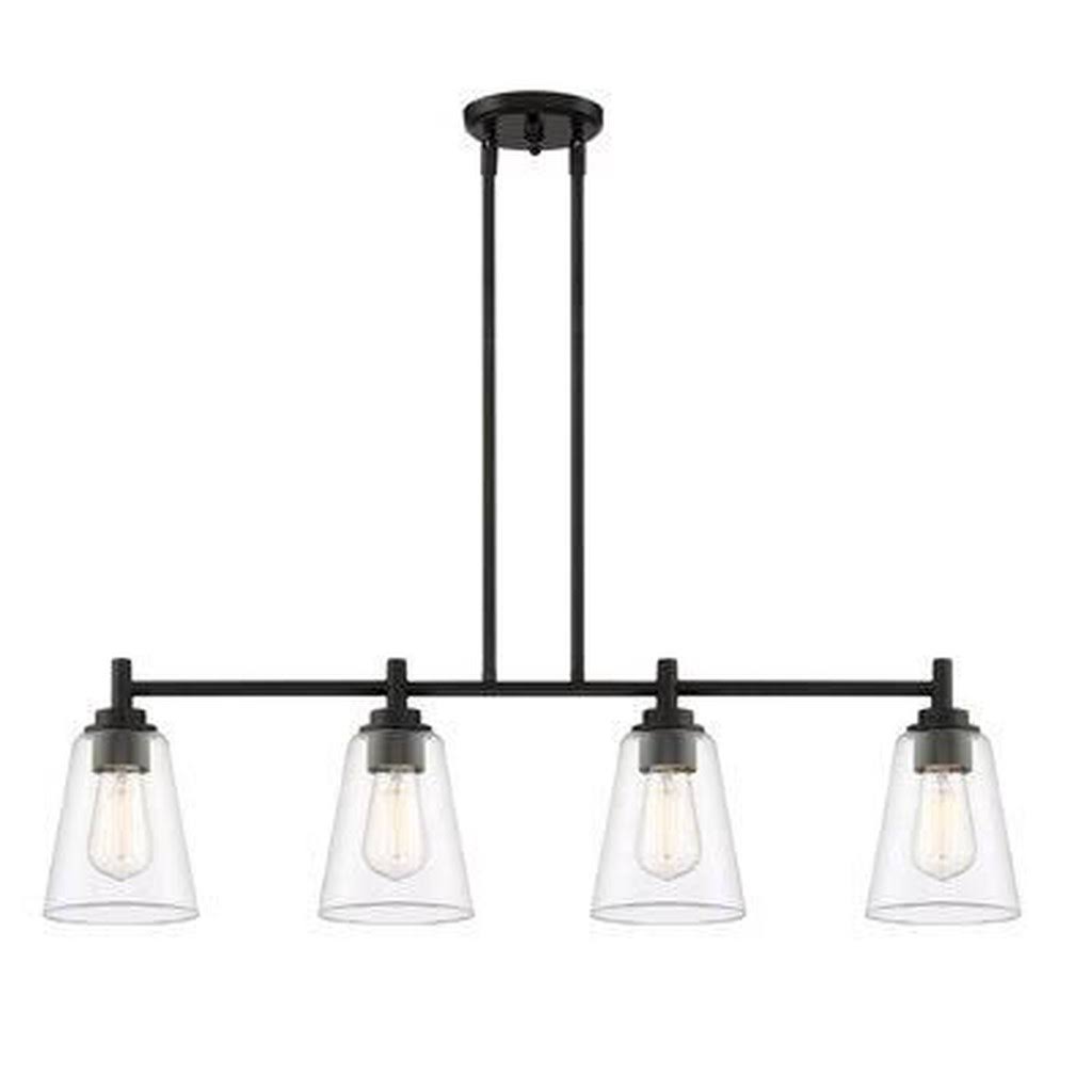 4 - Light Kitchen Island Linear Pendant Matte Black M727