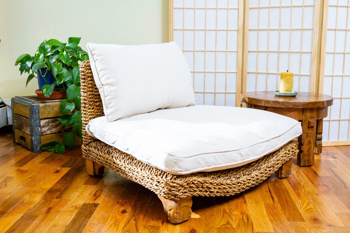 Natural Meditation Chair with Cream Cushion E52781