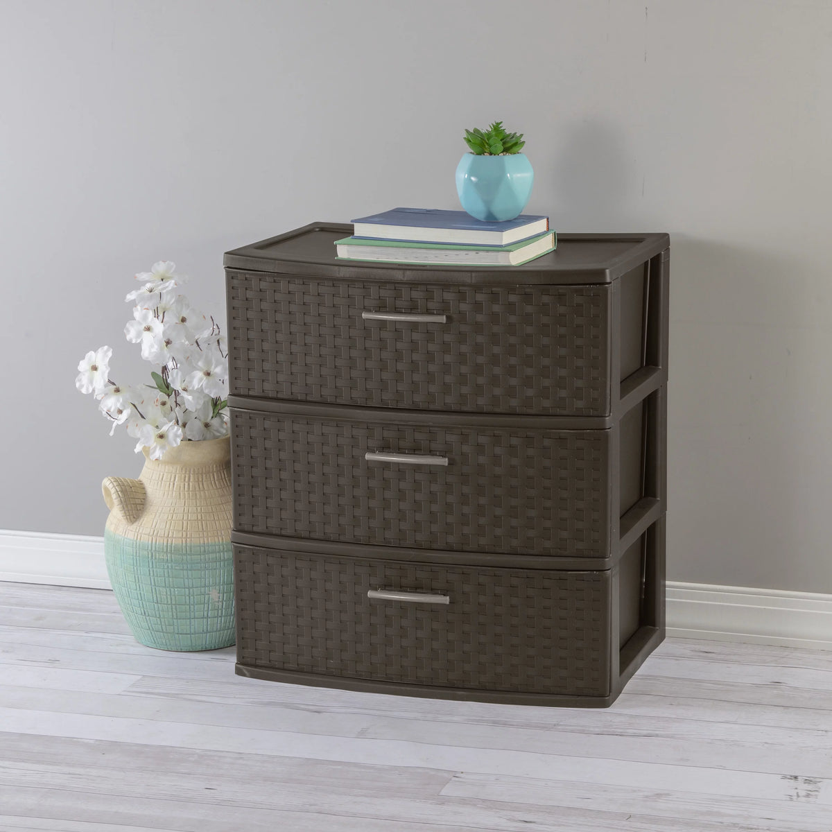 3 Drawer Wide Weave Tower Espresso X361525