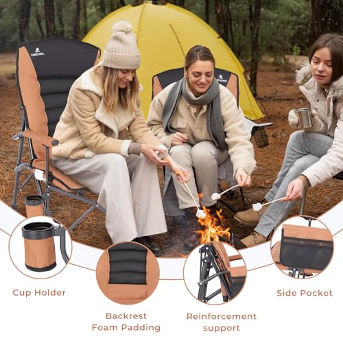 Oversized Folding Camping Chair with Cup Holder & Side Pocket T7912