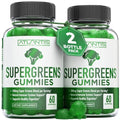 2-Pack Supergreens Gummies Supplement with Spinach, Broccoli, Moringa, Beet Root, Celery, Green Tea & Acai, Raspberry Flavor, 120 Gummies Z777