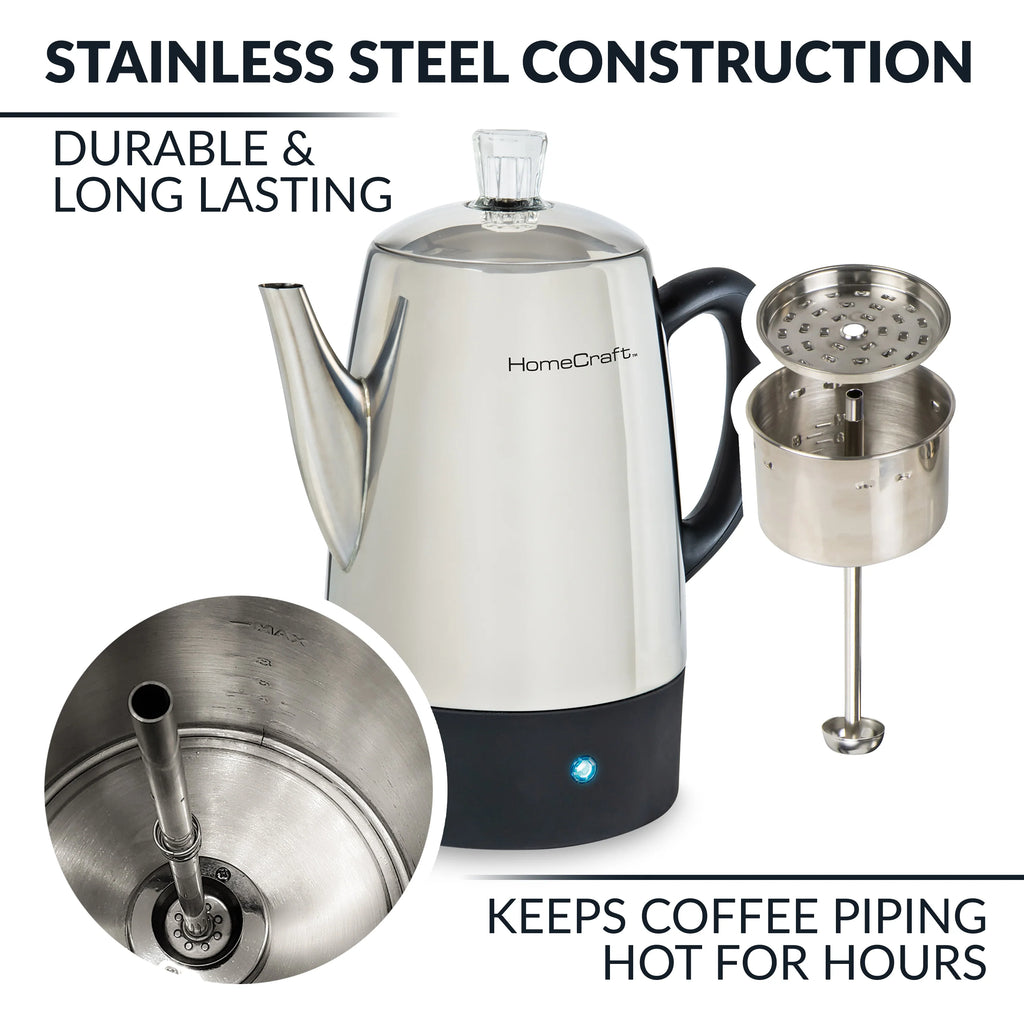 10-Cup Stainless Steel Coffee Percolator U1745